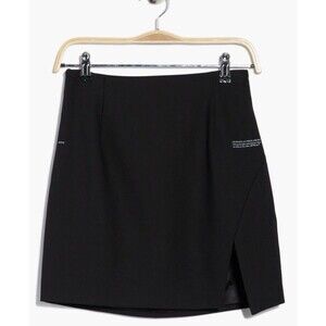 Off-White Corporate Tailored Black Notched Logo Skirt Sz 40 NWT Retail: $600